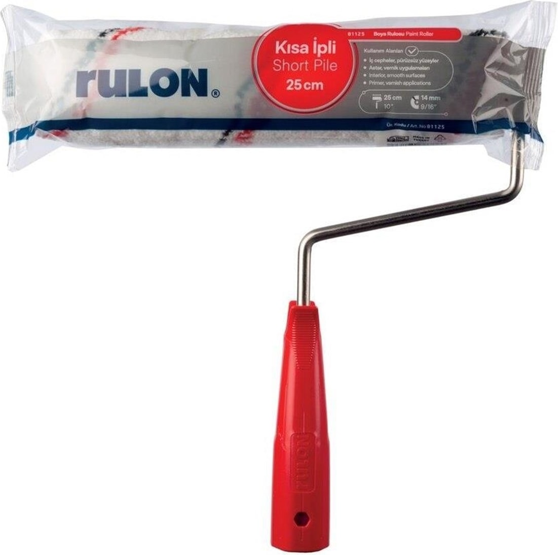 DEKOR Rulon 81125 Kırmızı Saplı Boya Rulosu 25 Cm