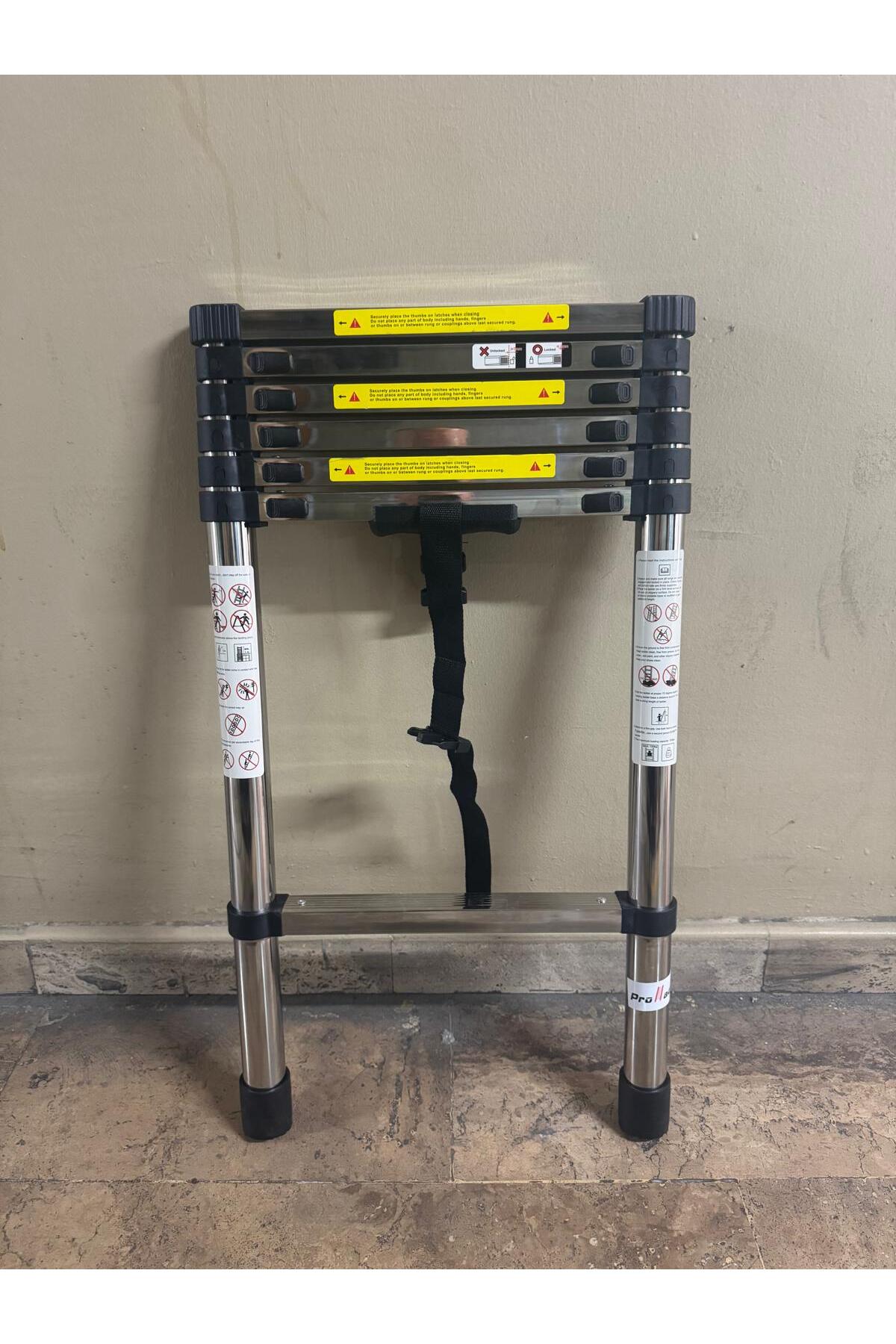 PROLAD - PASLANMAZ ÇELİK TELESKOPİK MERDİVEN