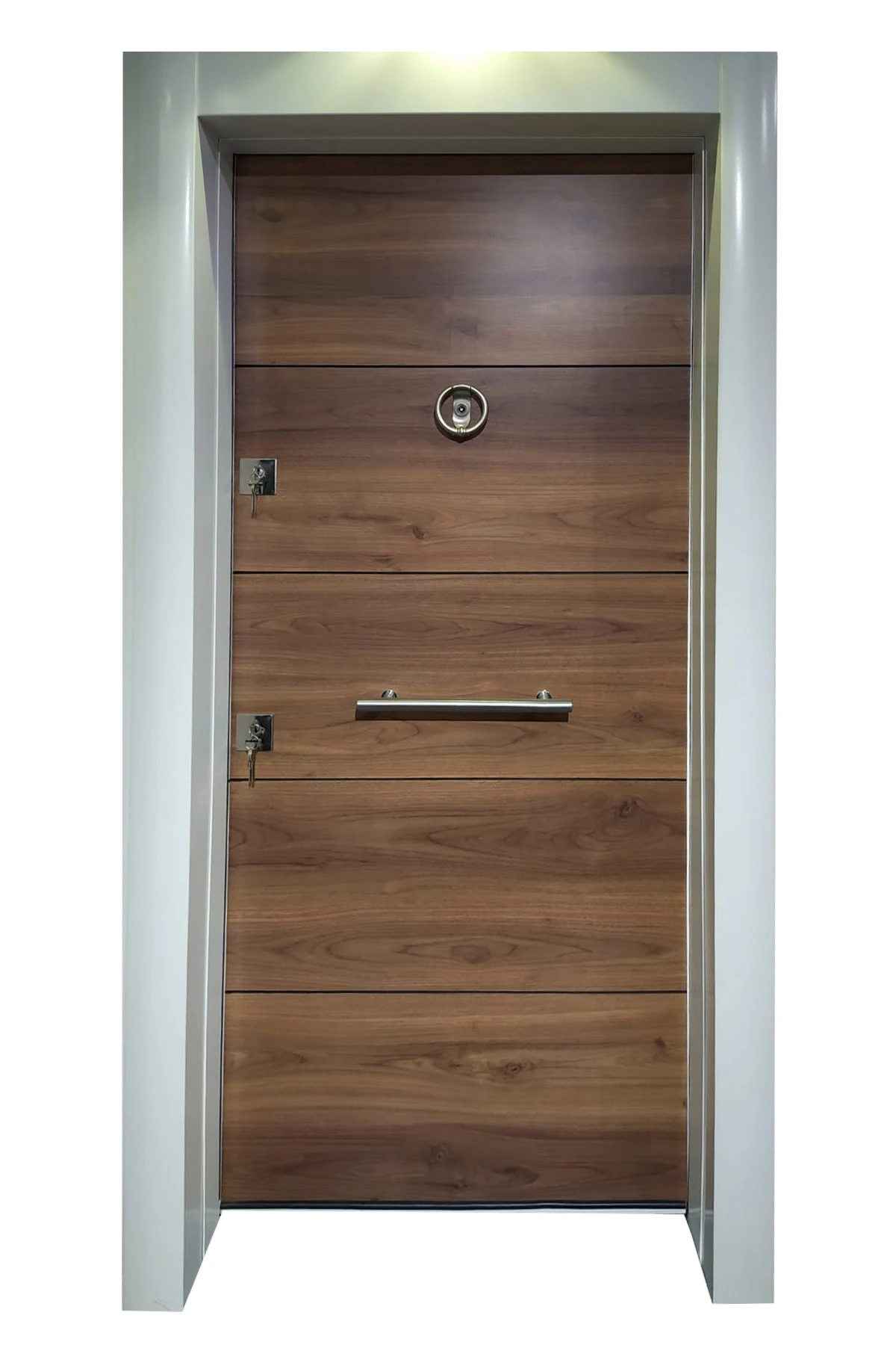 Celik Kapı Tırnaklı Sistem Beyaz Statik Kasalı Düz Model Daire Kapısı, Çelik Kapı Sol Açılım