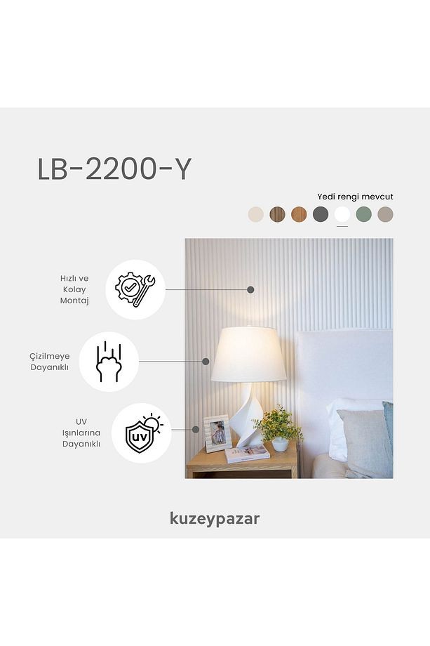 AGT Duvar Lambri Profili Lb 2200- SOFT TOUCH BEYAZ