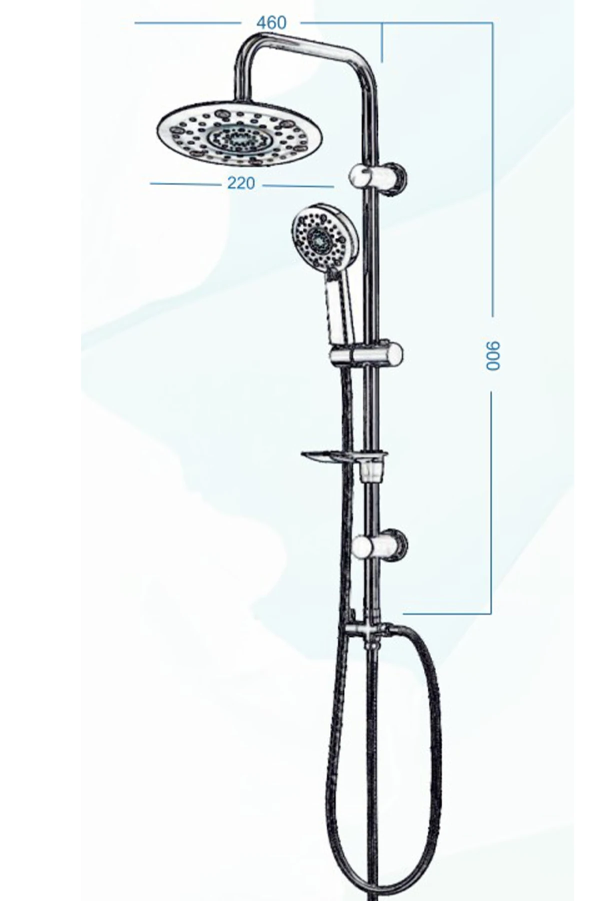 Tepe Yağmurlama Merkür Duş Seti Pirinç Yönlendirici