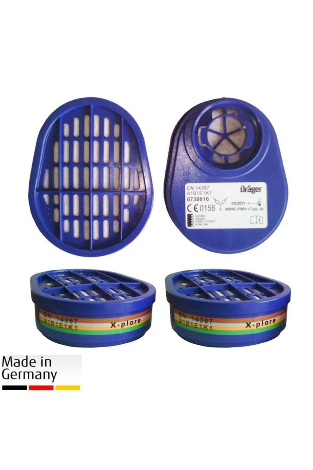 Draeger 6738816 A1b1e1k1 Organik, Inorganik Asit Ve Gaz Filtresi