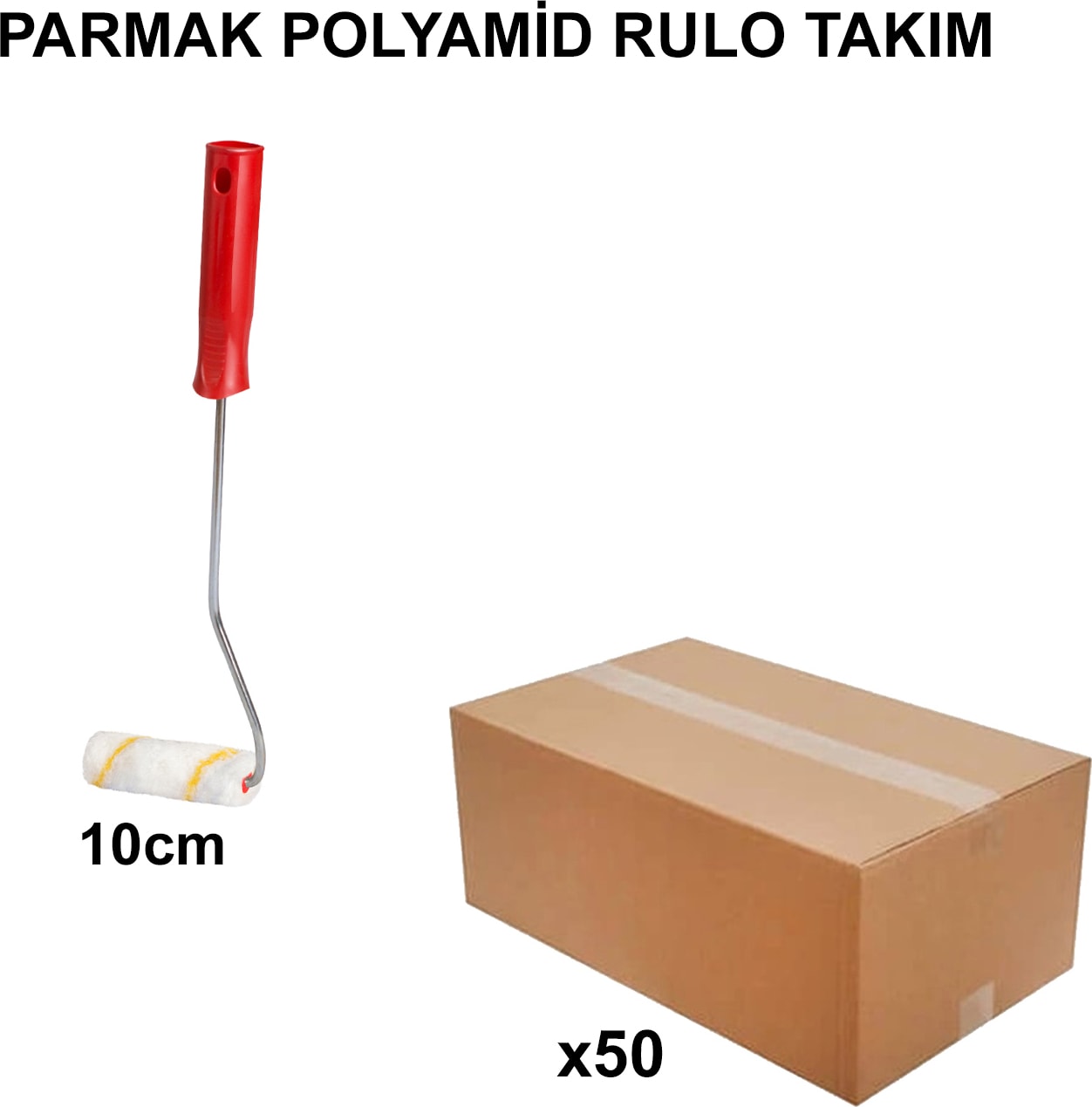 İZMİR FIRÇA Izmir Fırça Arge Toptan Parmak Polyamid Rulo Takım 10 Cm- 50 Adet 010802