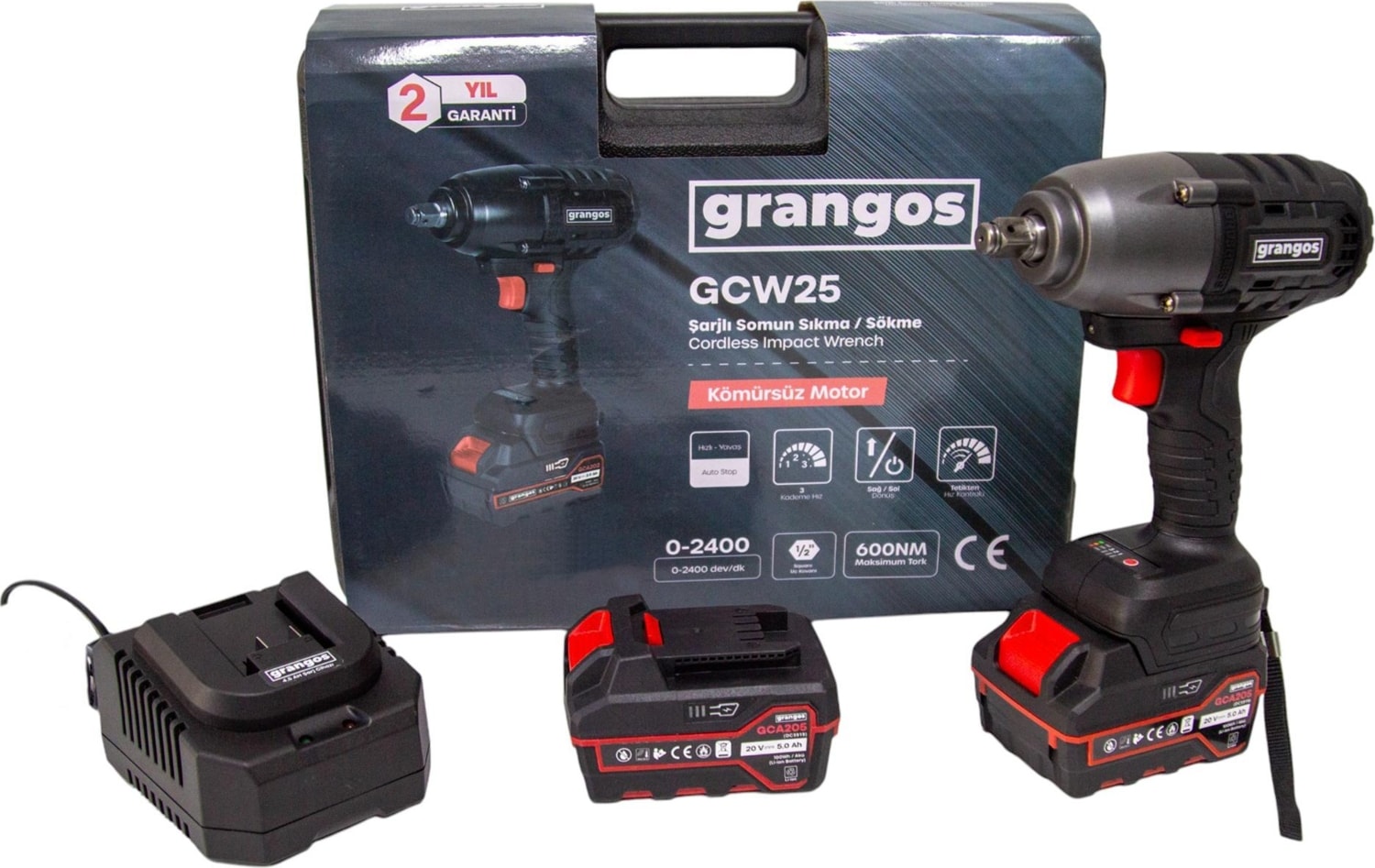 GCW25-F2 20V 5 Ah Çift Akülü Somun Sıkma Sökme 1/2’’ 600 Nm