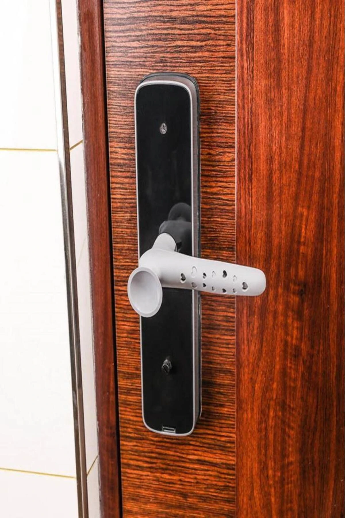 2 Adet Gri Renk Silikon Kapı Kolu Stoperi Pencere Tutucu Stoper Duvar Koruyucu