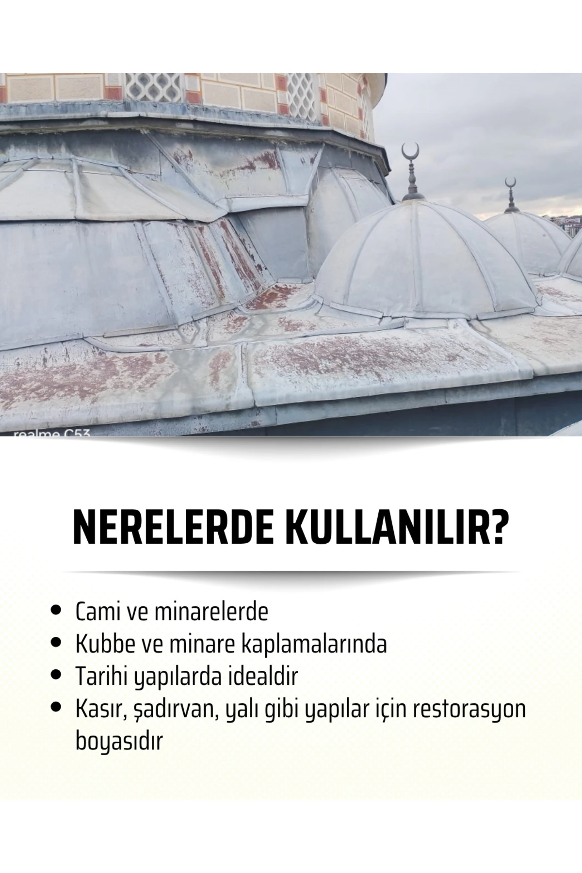 Kurşun Yüzeyler İçin Su Geçirmez, UV ve Darbe Dayanımlı Restorasyon Boyası