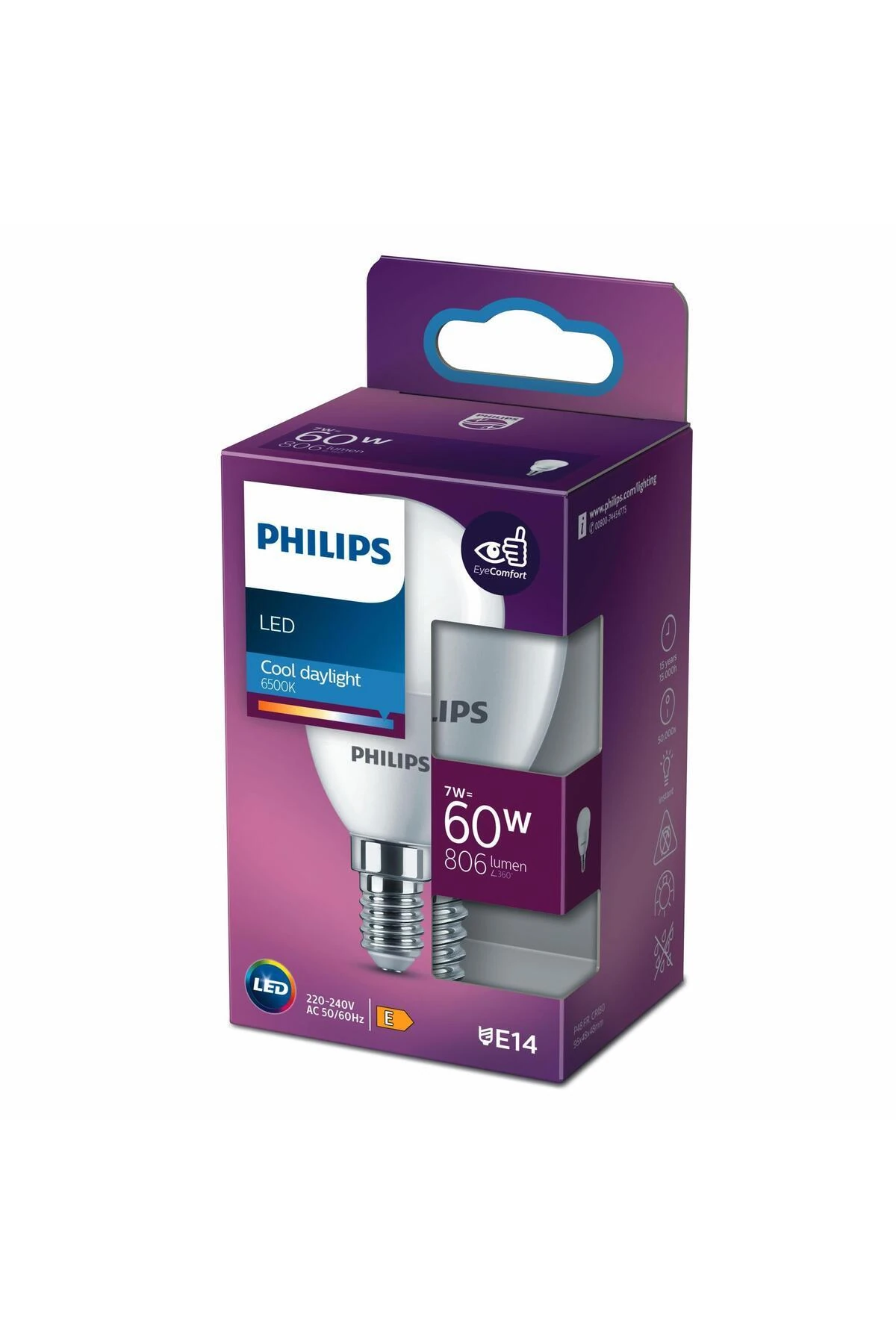 Led Ampul 60w E14 Ince Duylu Beyaz Işık