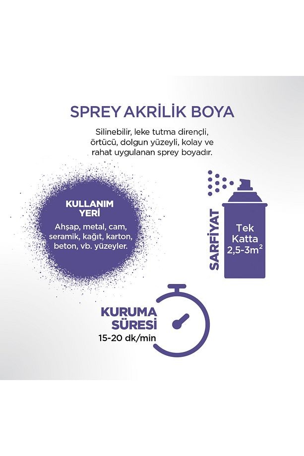4005 Akrilik Sprey Boya Lila Ral-4005 Düz Renk
