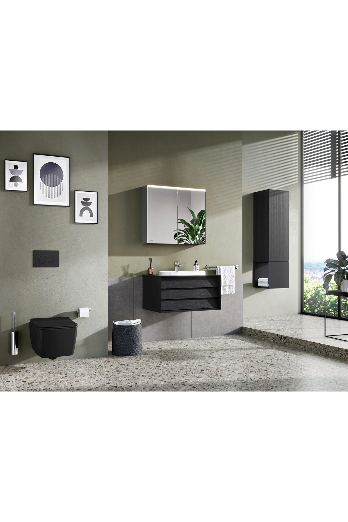 Metropole 7672B070-0559 Rim-ex Asma Klozet, 56 cm, Siyah