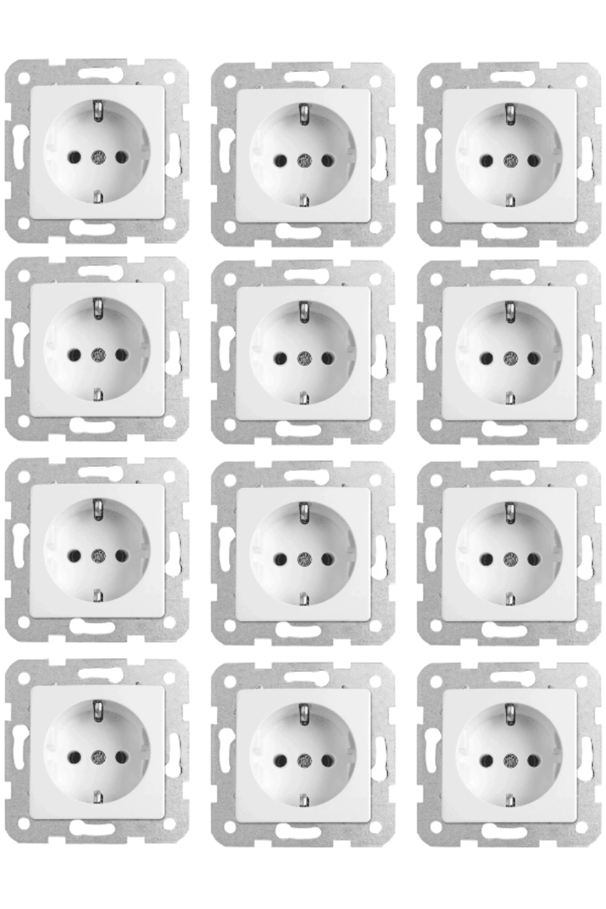 Viko Linnera Topraklı Priz Beyaz (Çerçeve Dahil) 90440008 (12 Adet)