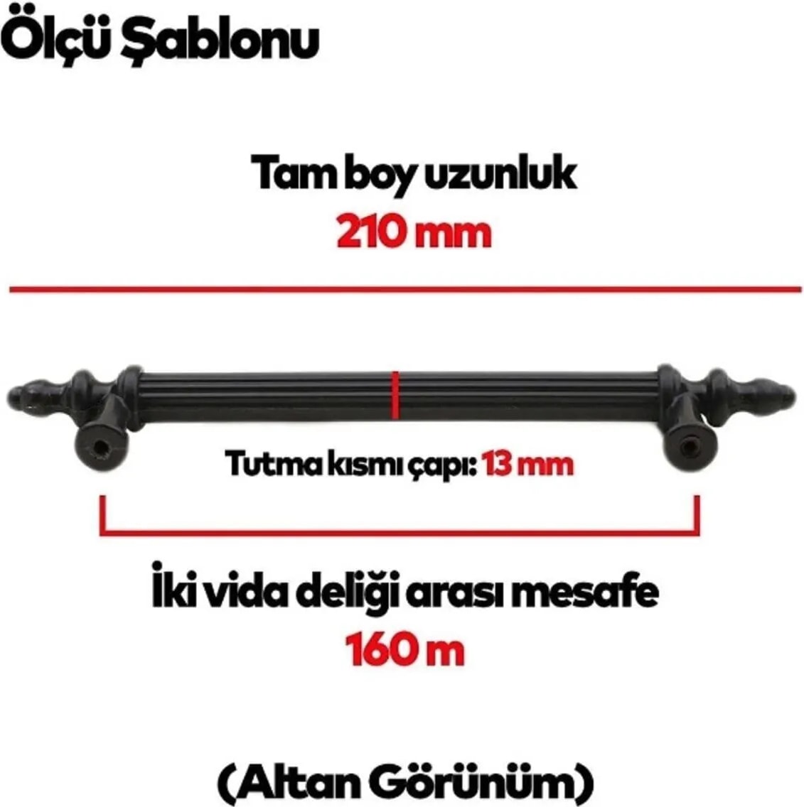 160 mm Polimer Dolap Kulpu 50 Adet Vidalı - 4X100 Tornavida Hediyeli