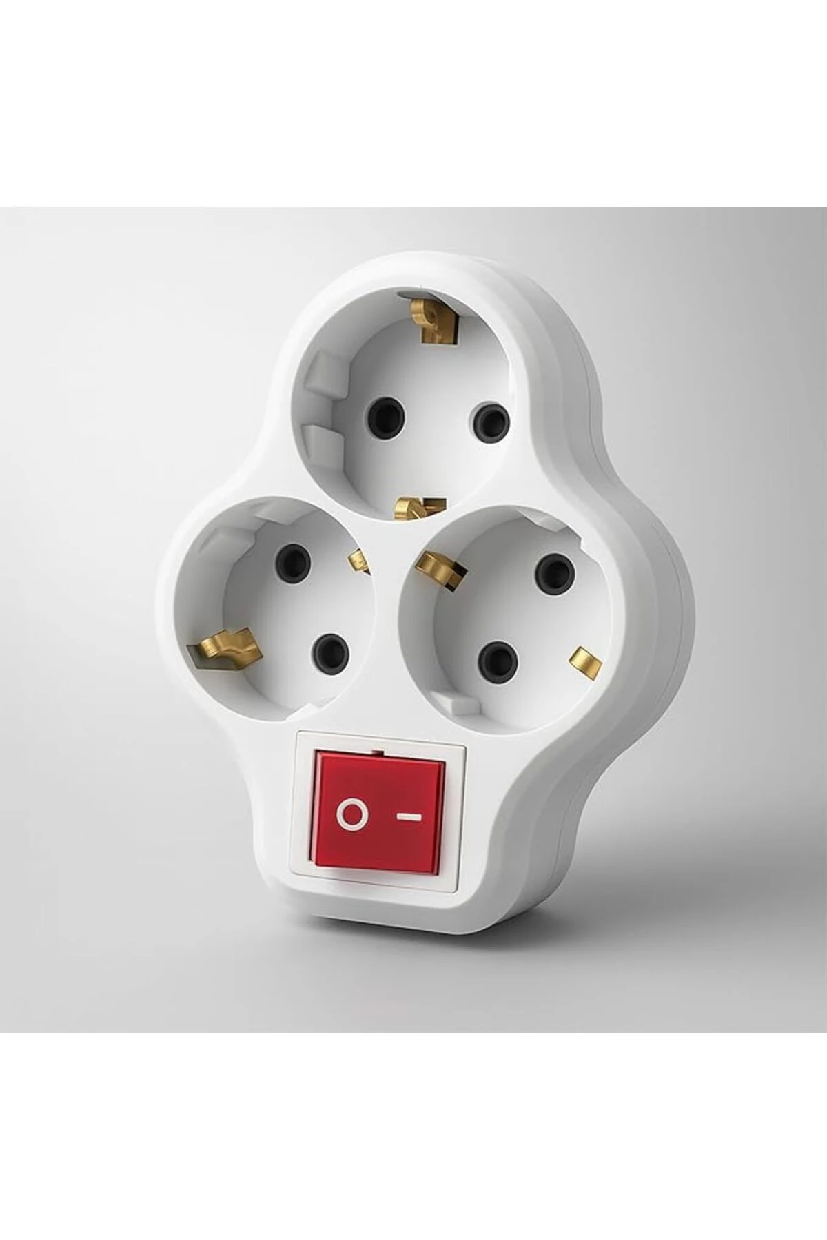 Beyaz Grup Priz Golyat Düğmeli Fiş Kablosuz Açma Kapamalı Anahtarlı Topraklı Çoklu Çoğaltıcı