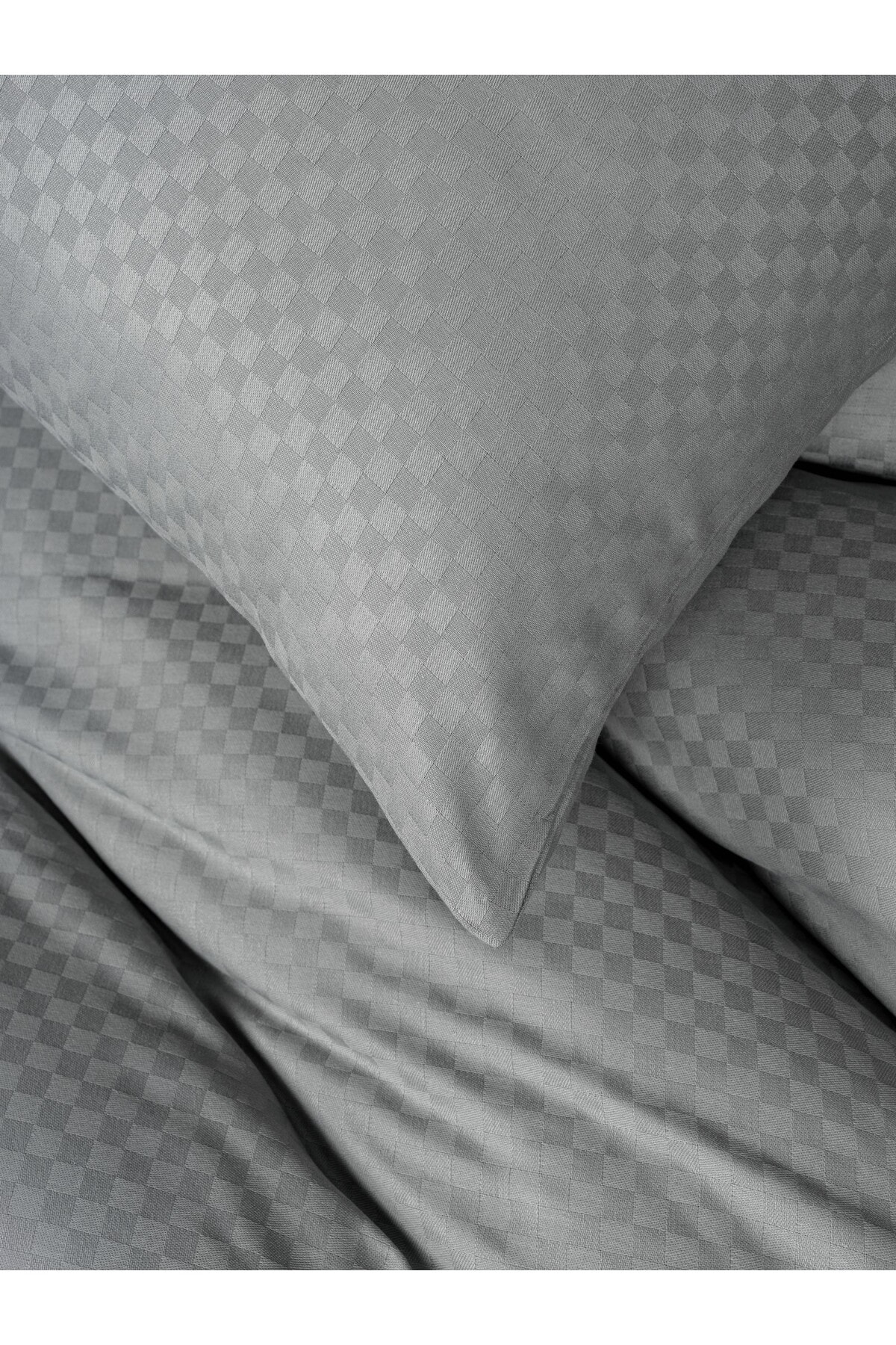 Plaid Ranforce Tek Kişilik Nevresim Takımı Gri
