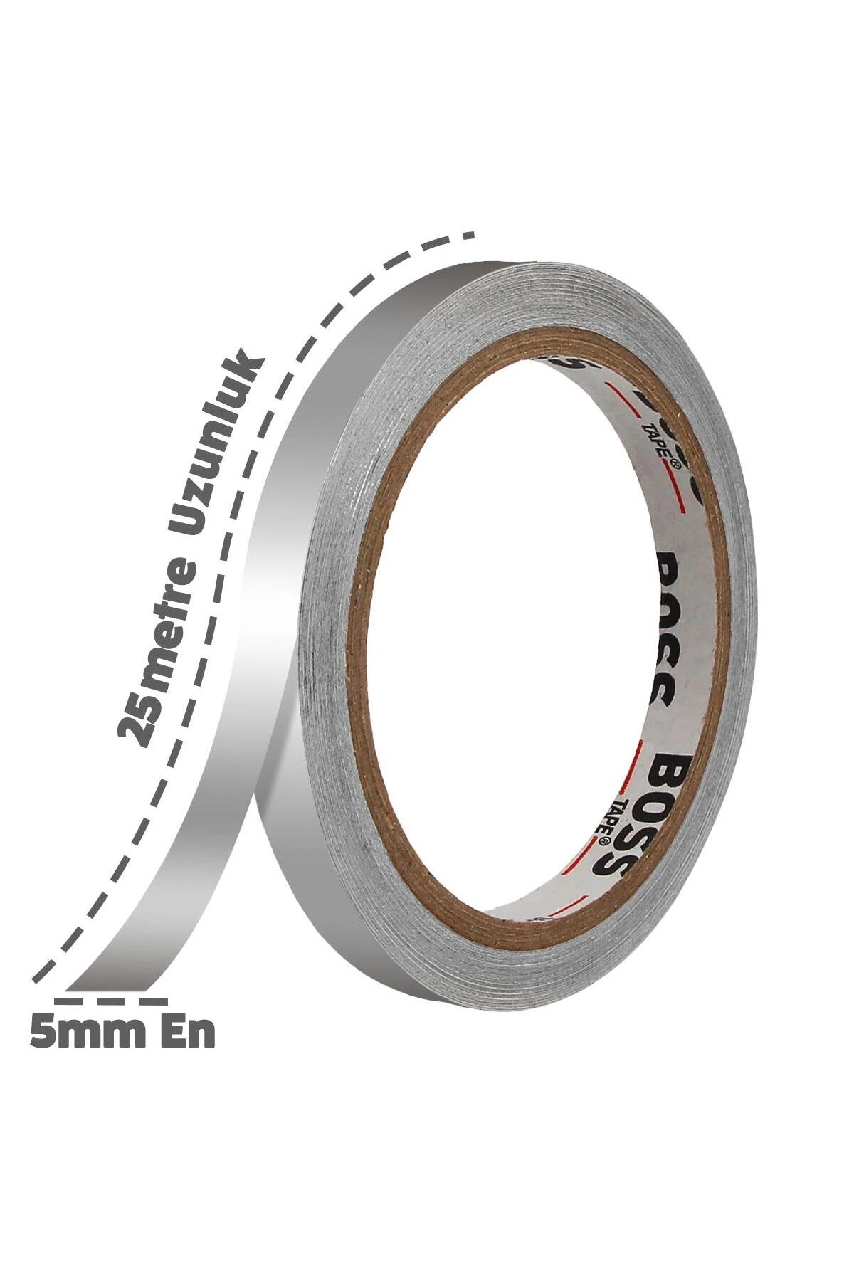 Fayans Arası Kendinden Yapışkanlı Şerit Derz Bandı Gümüş Renkli En:5mm Boy:25mt