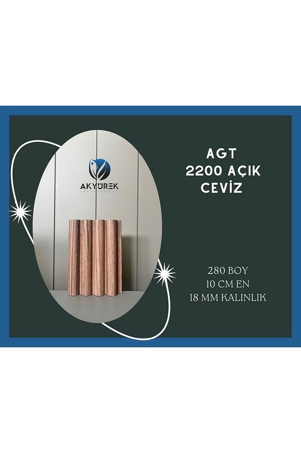 Akyürek Lb 2200 Model Açık Ceviz Dekor Profil Duvar Kaplama Panel Lambri