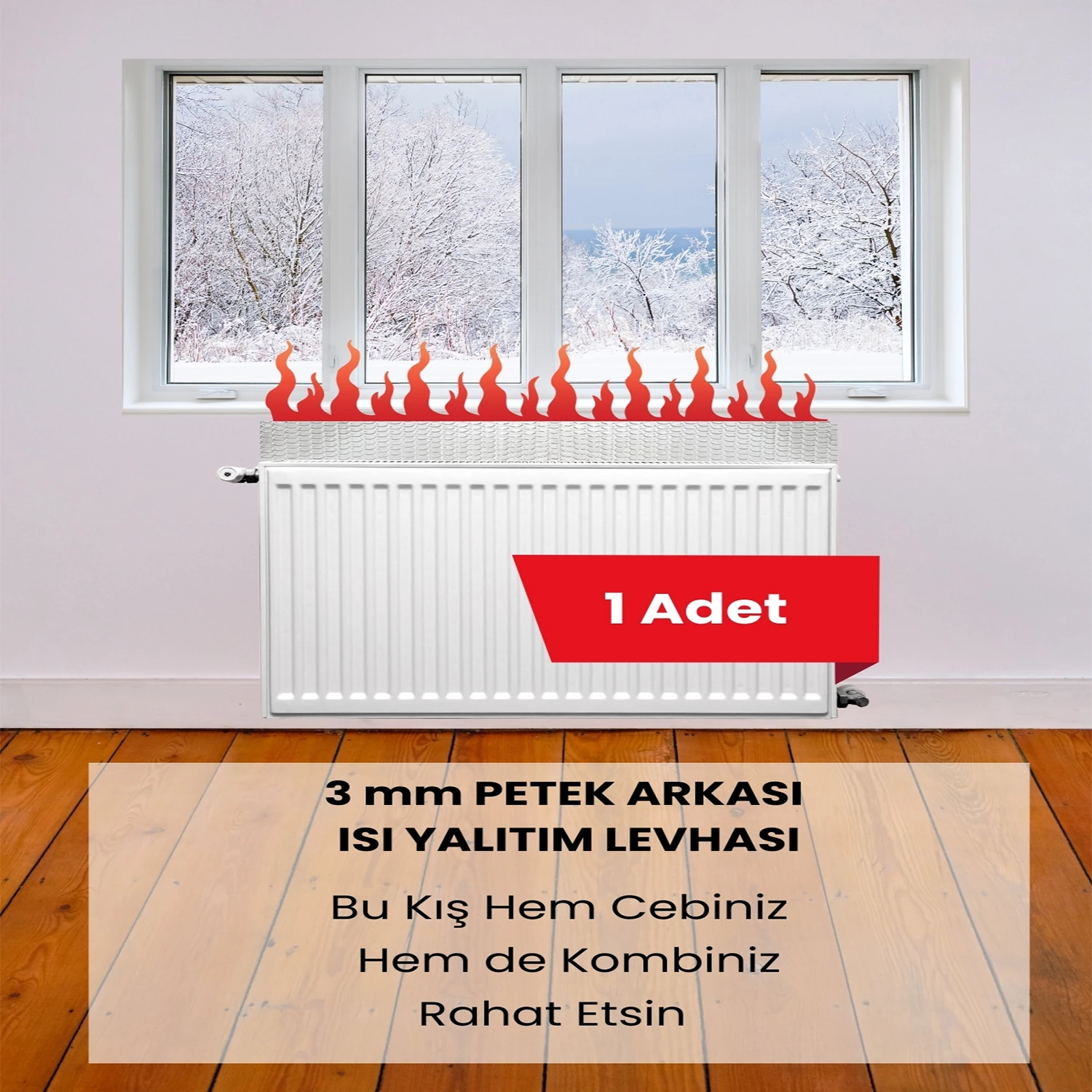 Kalorifer Peteği Arkası Isı Yalıtım ve Izolasyon Levhası Radyatör Arkalığı Yalıtım Malzemesi Petek Arkası Ev Isı Tasarruf