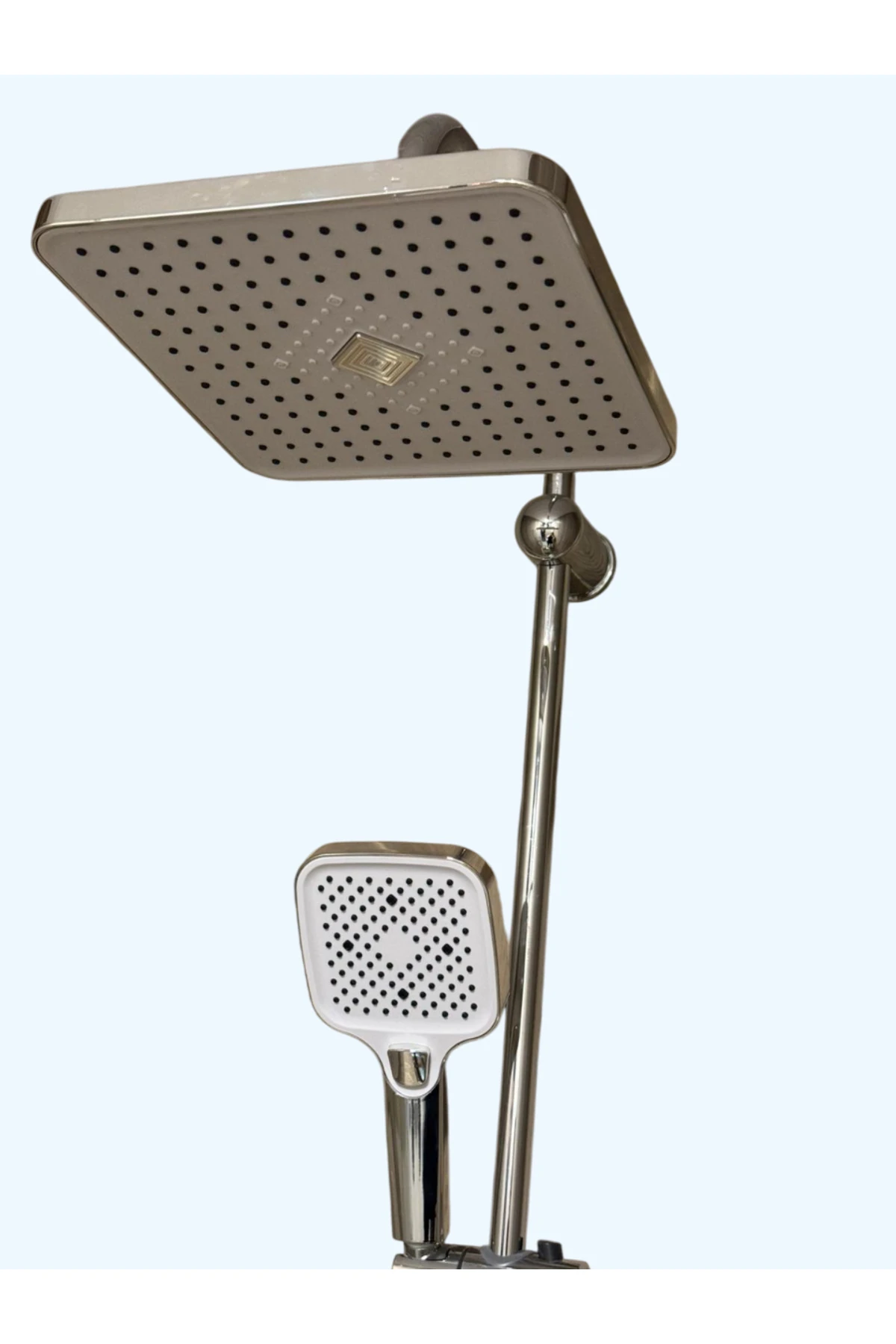 Krom-Beyaz Fonksiyonlu Robot Duş Seti Yağmurlama Tepeleme Duş Sistemleri