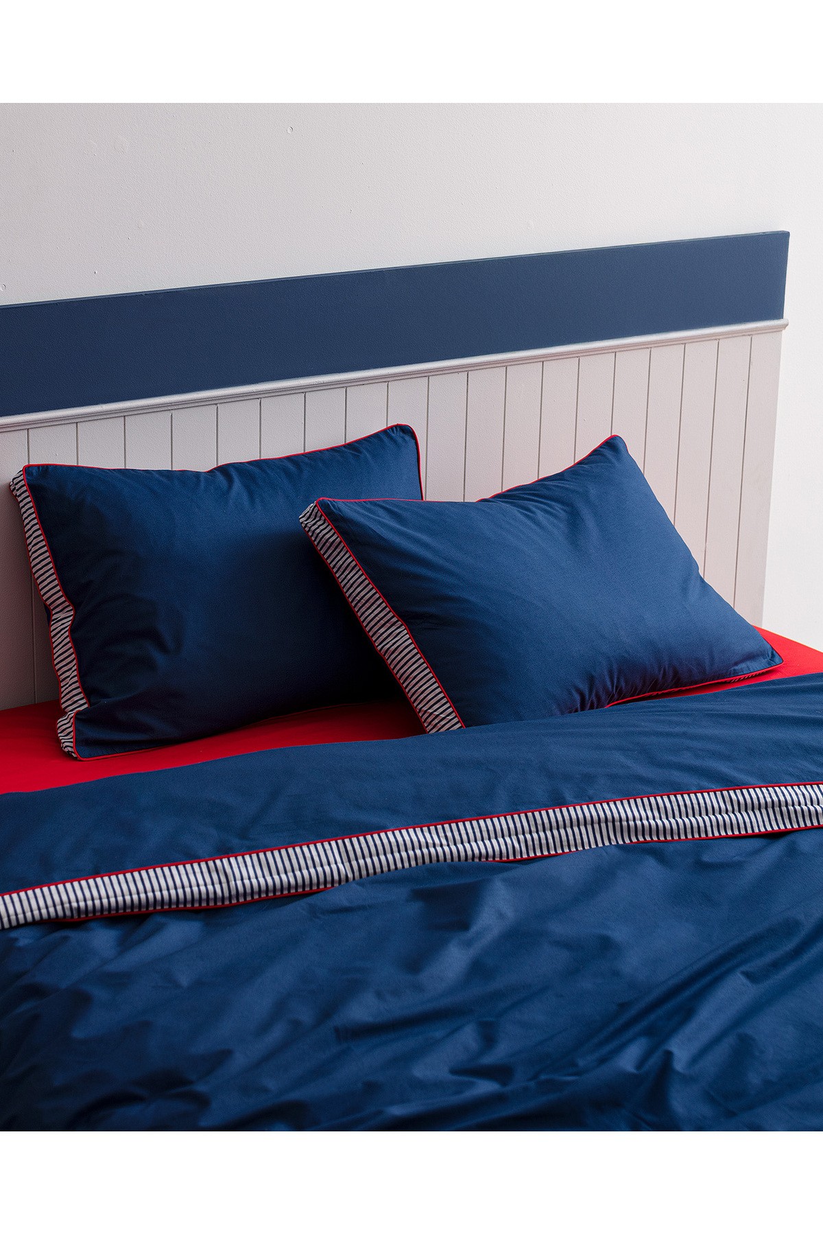 Allure King Size %100 Pamuk Nevresim Takımı - Lacivert