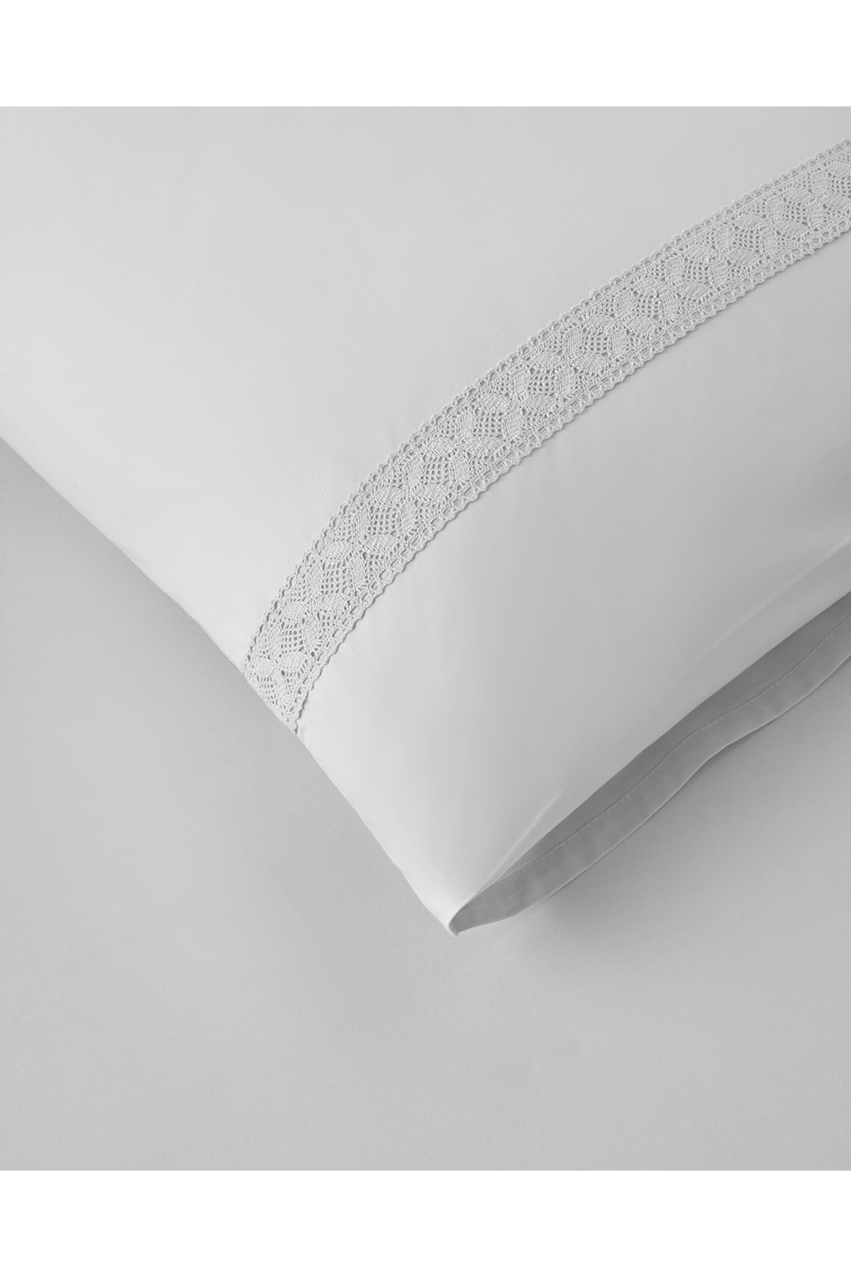 Lace Elegance Kopanakili Perkal Tek Kişilik Nevresim Takımı 160x220 cm Beyaz