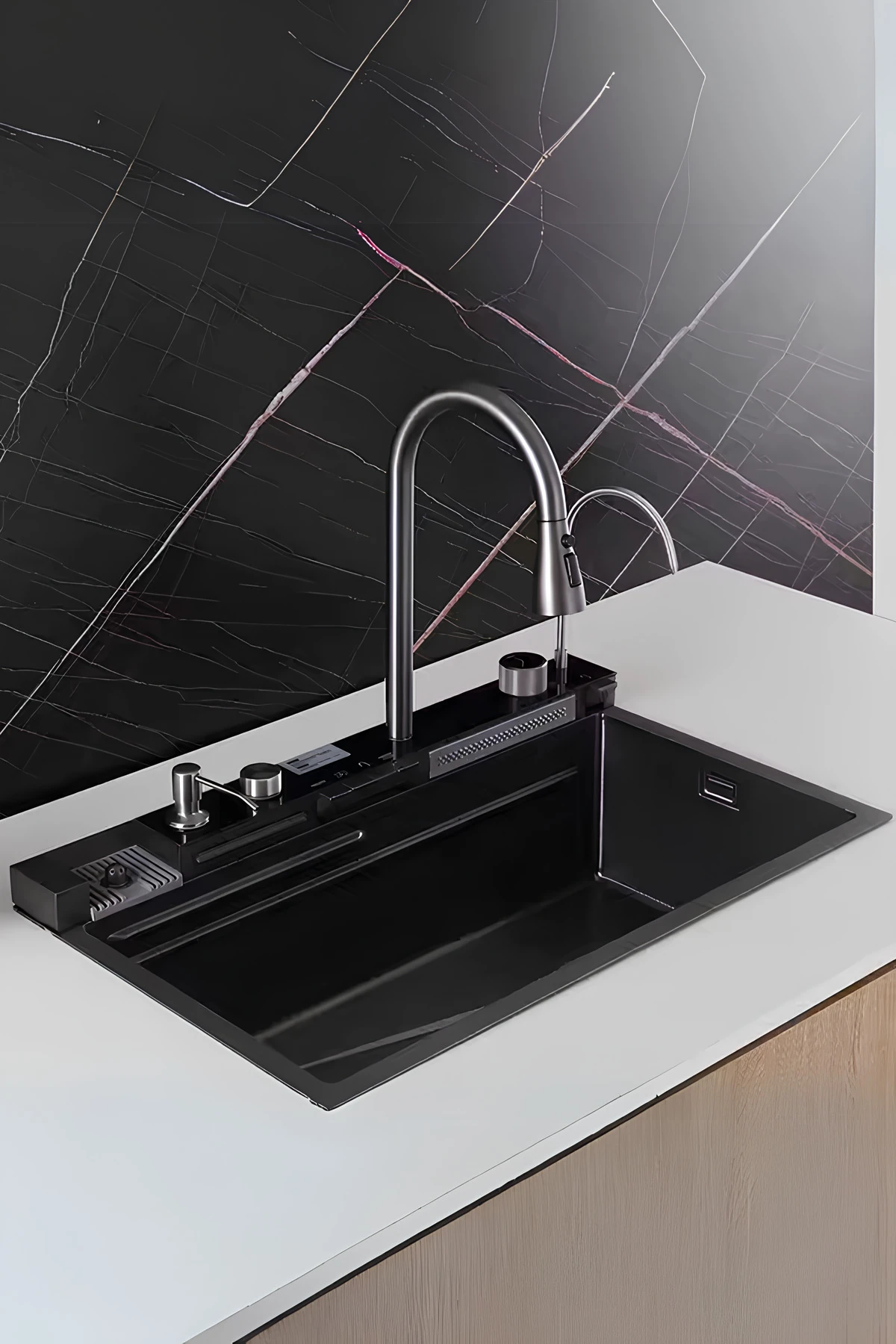 Premium 9 Fonksiyonlu Akıllı Teknolojik Eviye Seti Paslanmaz Bal Peteği Taban Evye - Honeycomb