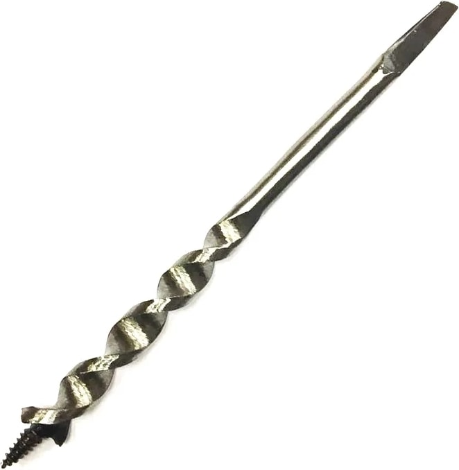 Buğz Fenerli Ahşap Burgu El / Matkap Ucu - Dört Köşe 12 mm