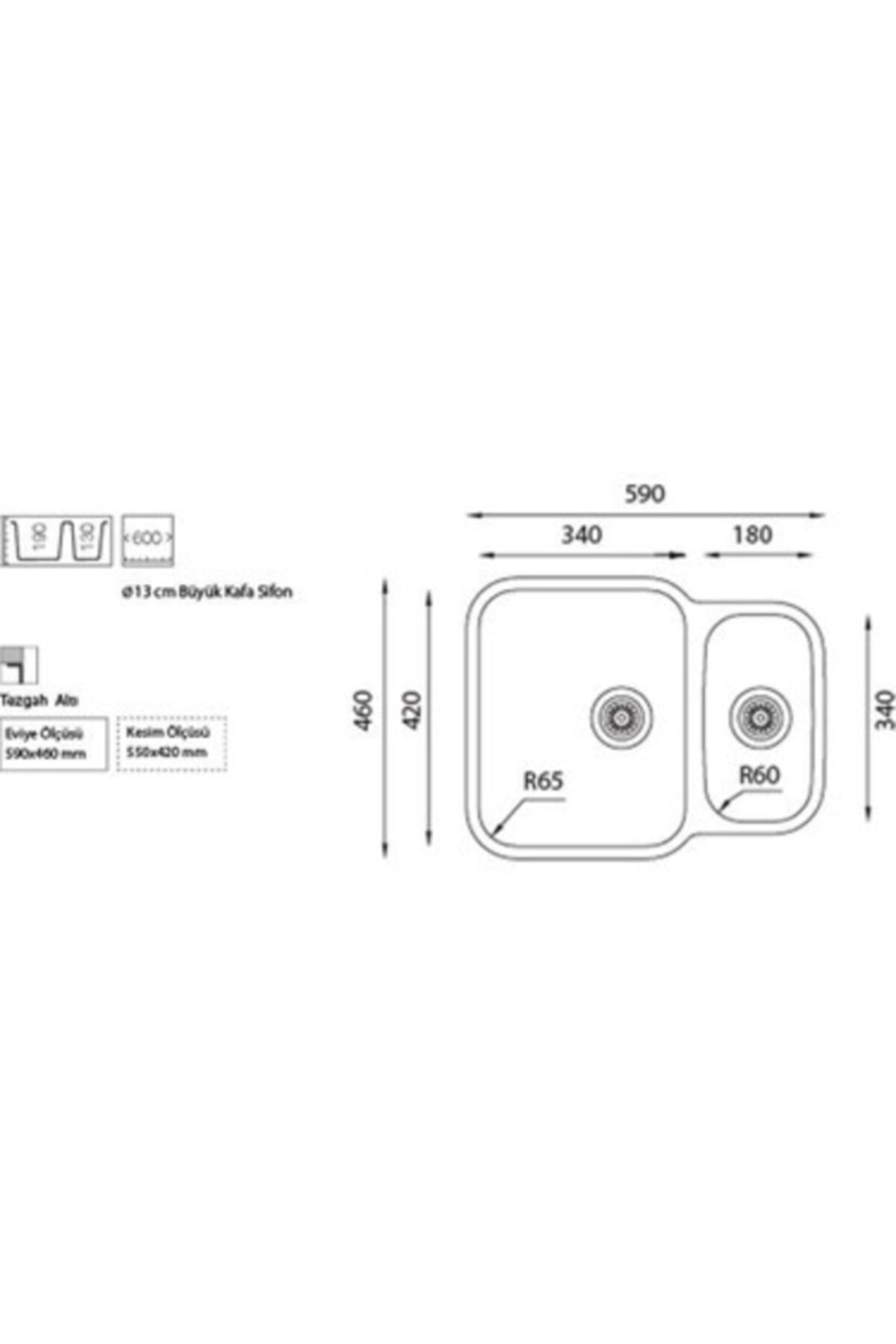 Zeta-d Polisajlı Oto Tezgahaltı Eviye