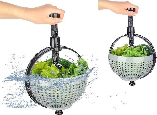 Hızlı Salata Kurutucu Süzgeç- Dönerli Süzgeç Dev Boy