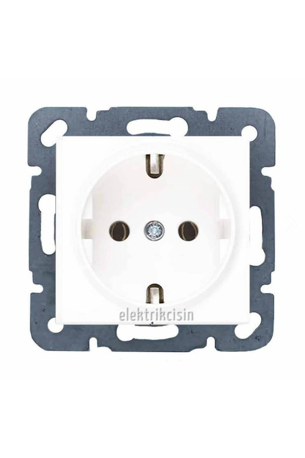 Meridian Beyaz Topraklı Priz (çerçeve Hariç) 12 Adet