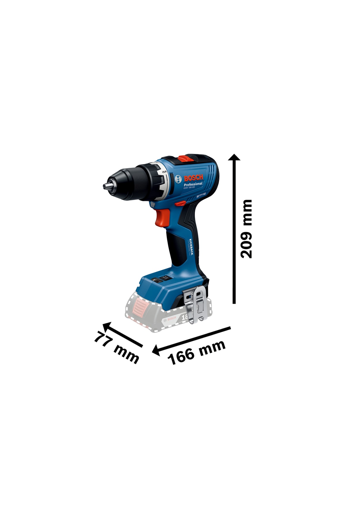 BOSCH Gsr 18v-65 Akülü Delme Vidalama 2x2.0ah