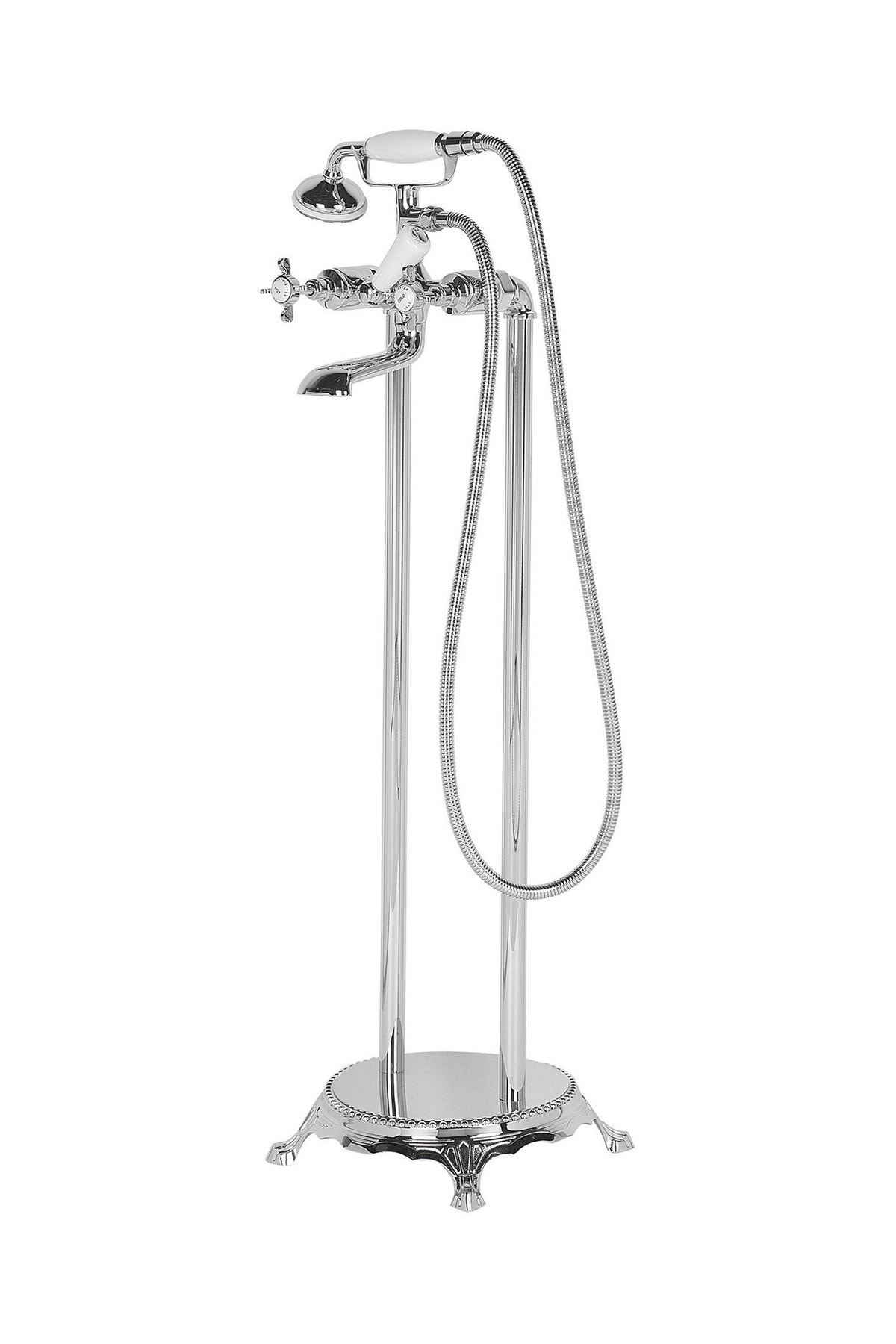 HEBBE Bağımsız Küvet Bataryası, Retro Stil, Krom Kaplama, El Duşu Dahil, Şık ve Dayanıklı