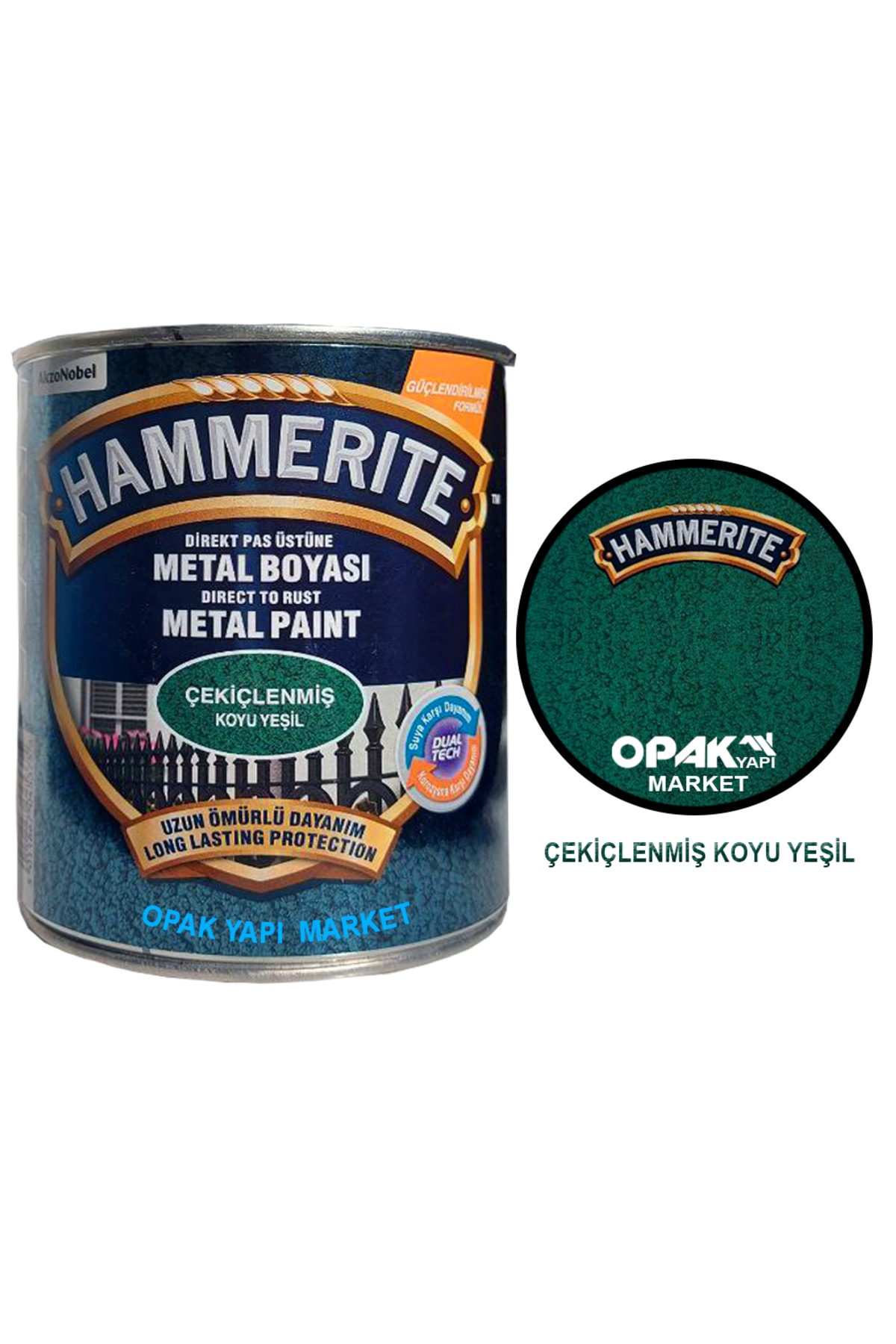 Hammerite Çekiçlenmiş Koyu Yeşil 0,75lt (1 kg)