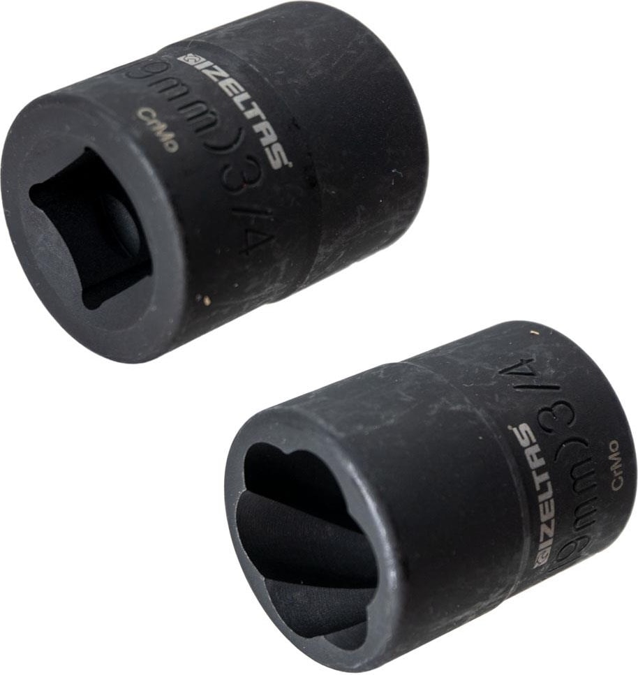 Izeltaş 1/2" Twist Lokma Seti Hasarlı Civata, Somun Sökme 10 Parça