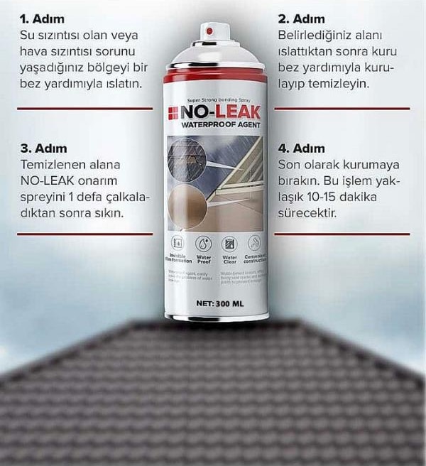 OZKUVVET Su İzolasyon Sızıntı Onarım Spreyi Su Geçirmez Beyaz 300 ml