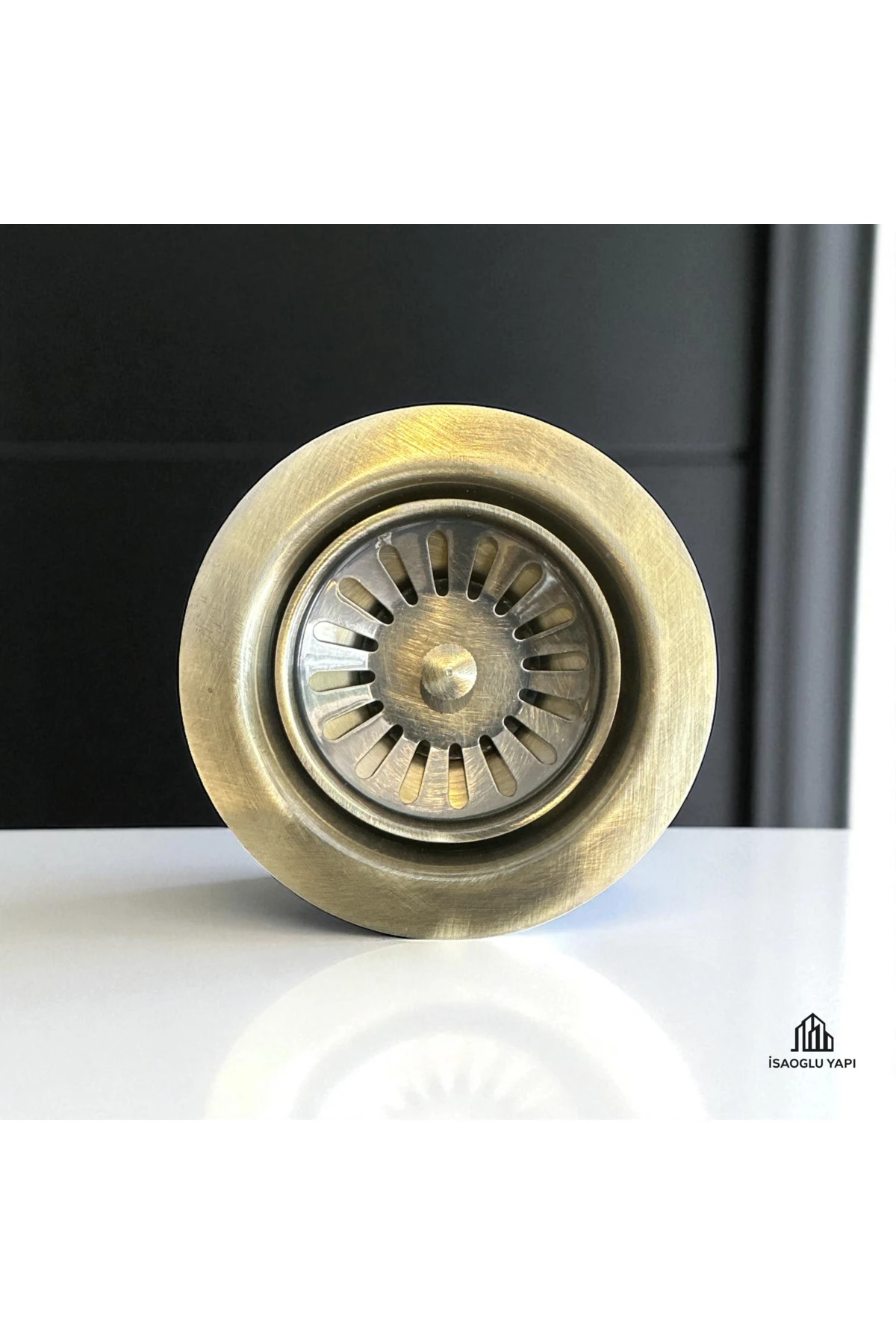 Antik Gold Evye Gideri Çöp Toplama Özellikli Eskitme Gold Mutfak Gideri Kolay Temizlik Gider Seti