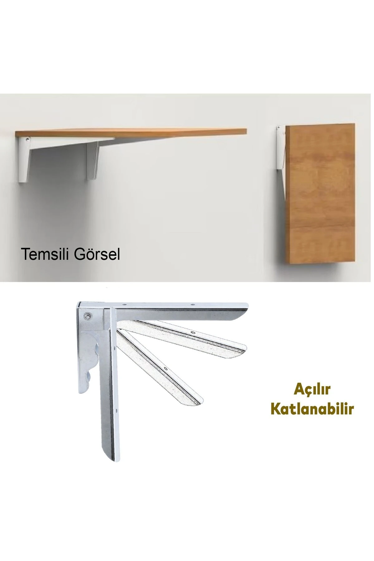 Metal Katlanır Raf Altı Ayağı 18 x 10 cm (1 ADET) Duvara Monteli Balkon Masası Sehpası Montajı