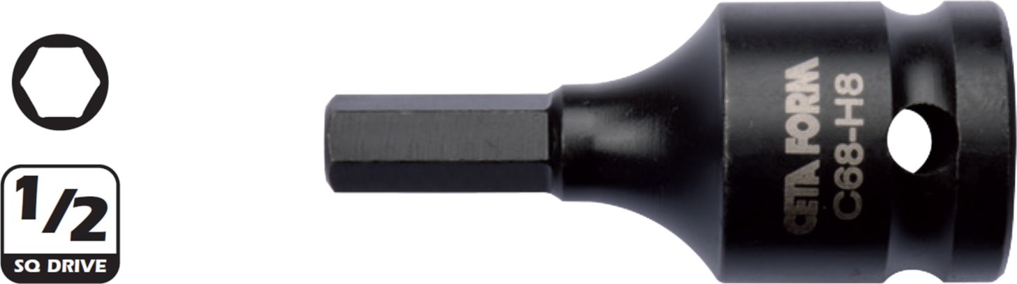 C68-H12 12Mm 1/2” Allen Uçlu Havalı Lokma Bits