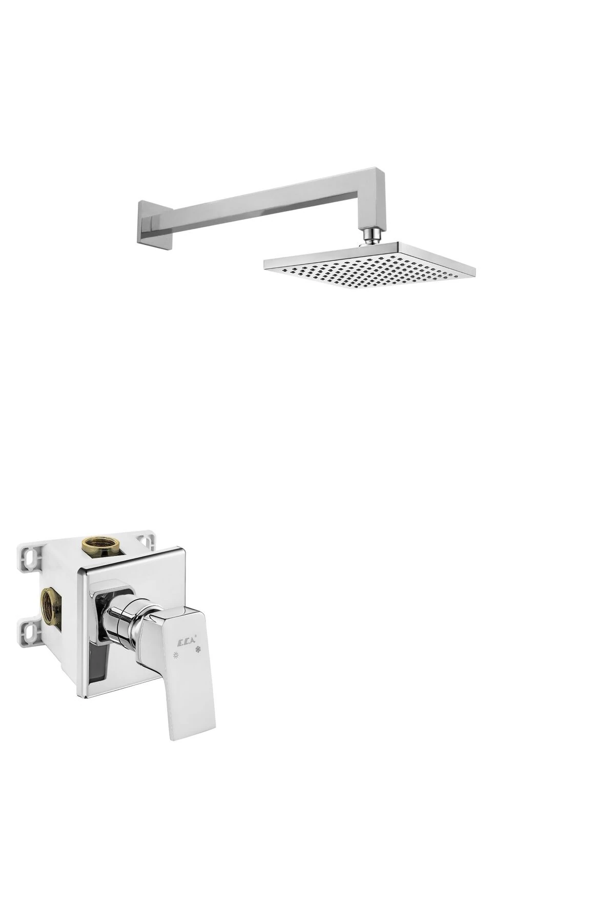 Tiera Kare Ankastre Gömme Duş Bataryası Seti Tüm Parçalar Dahil