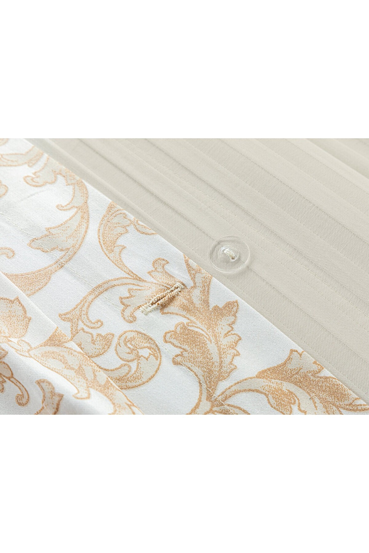Royal Scroll Çift Taraflı Pamuk Saten Çift Kişilik Nevresim Takımı Gold 200x220 cm (29.03.2025)