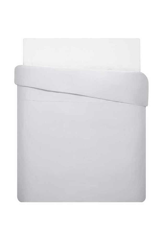Mix&Match Pamuk Saten Çift Kişilik Saten Nevresim Kılıfı Gri