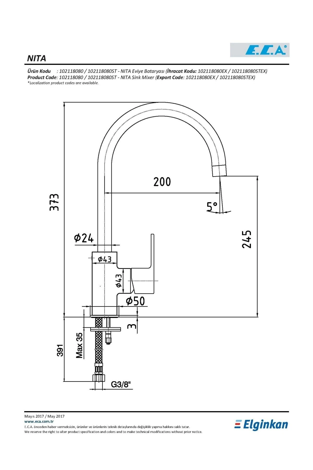 Nita Mutfak Evye Eviye Bataryası 102118080 E.c.a.