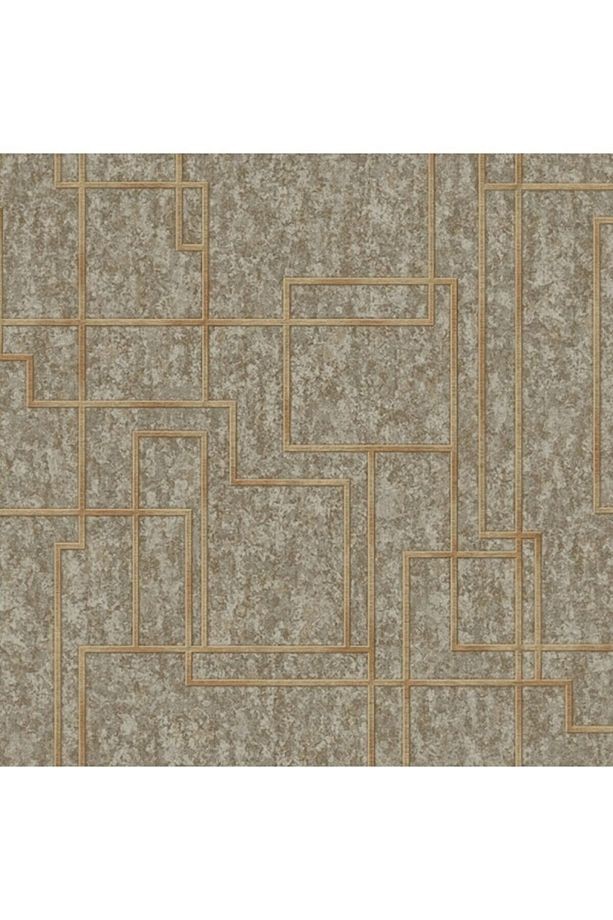 Octagon 1202-4 Geometrik Duvar Kağıdı (kahverengi)