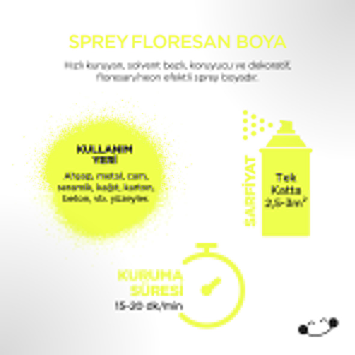 Floresan Sarı Sprey Boya 400 ml