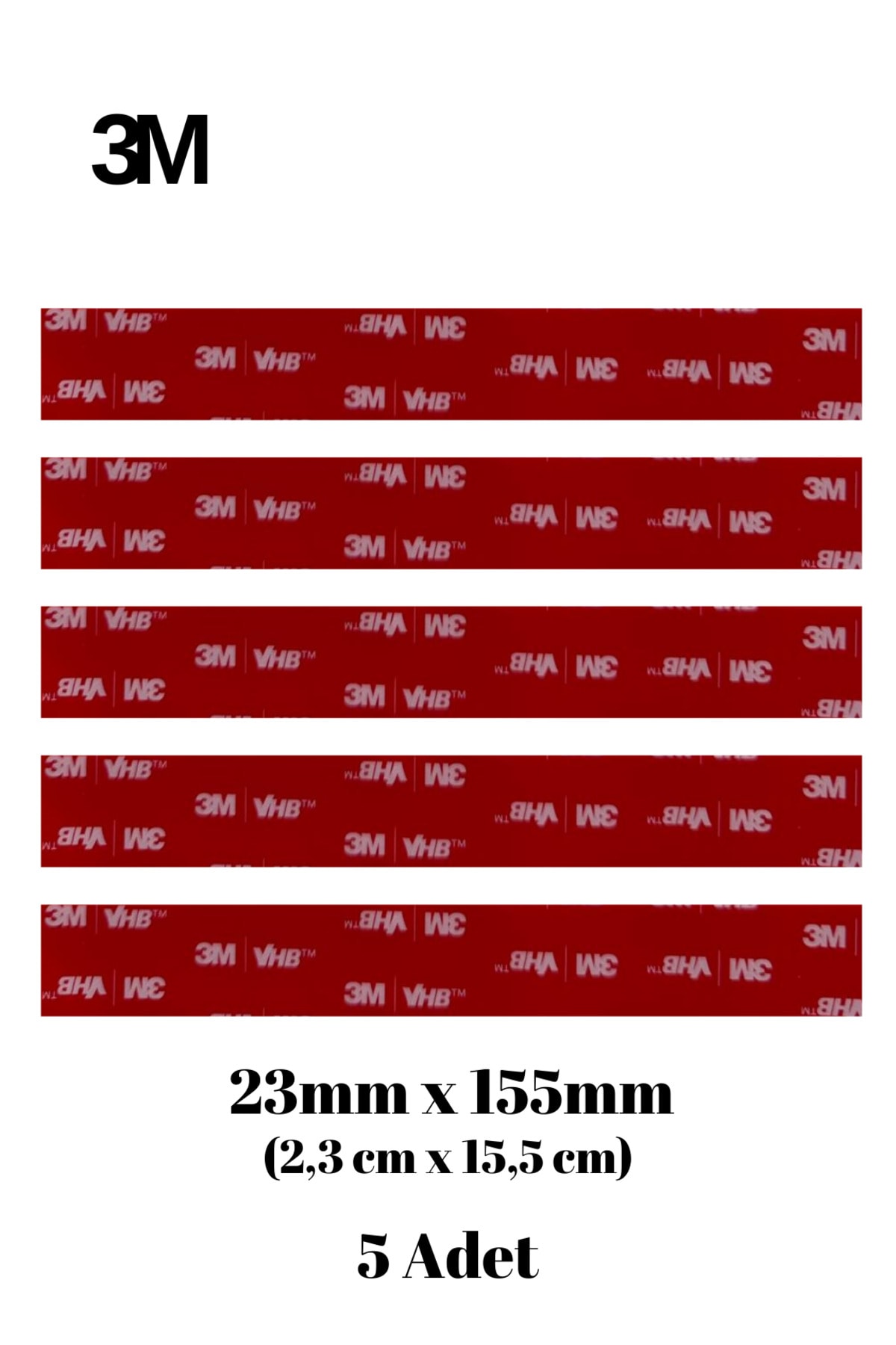 23x155x1mm Yedek Güçlü Çift Taraflı Vhb Bant Die Cut Kesim (5ADET)