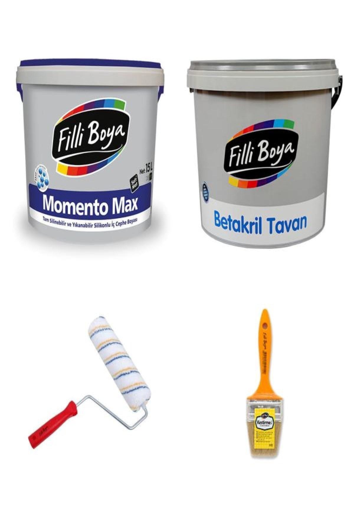 Momento Max Silikonlu Iç Cephe Boyası 15 Litre + Betakril Tavan Boyası 17,5 Kg. + Set