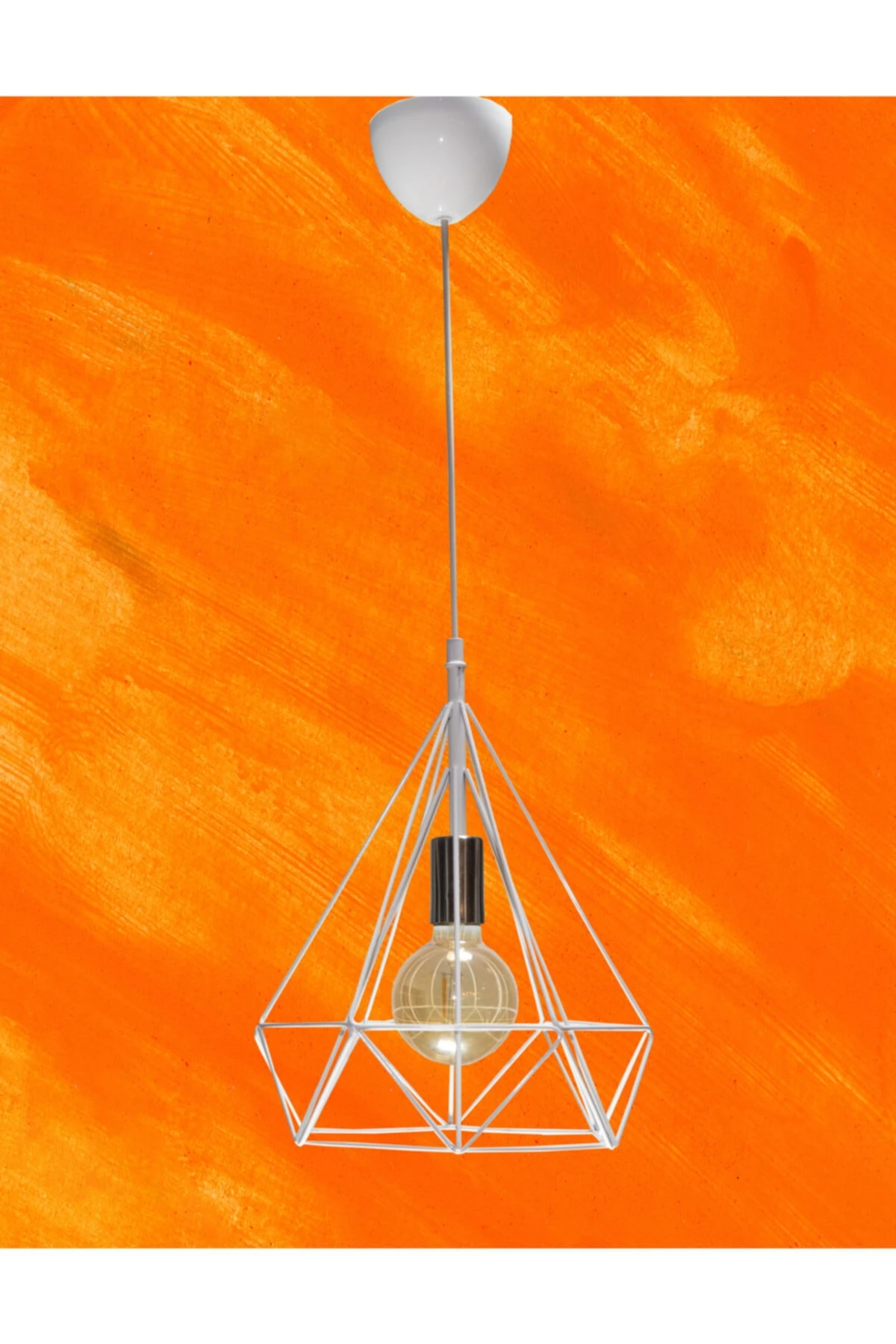 Prizma Mat Beyaz Tekli Avize