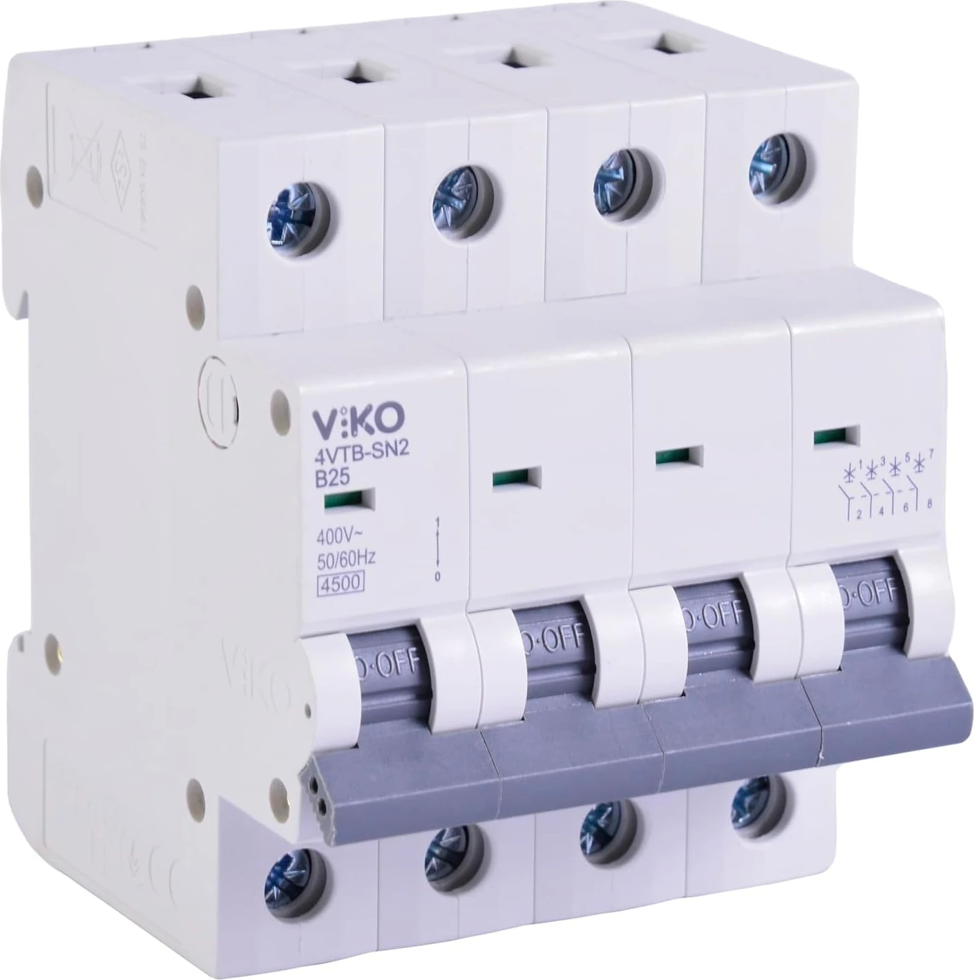 4VTB-4B25 Otomatik Sigorta 4,5ka B Tipi 4 Kutup 25A