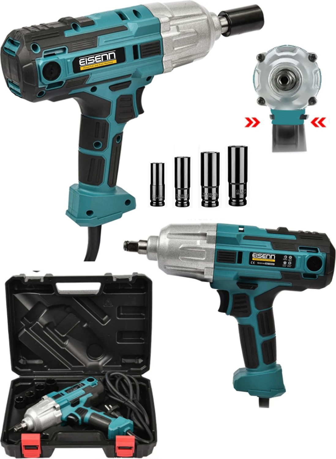 Eısenn E-9900 Elektrikli Somun Sıkma Sökme Makinesi 400 Nm Taşıma Çantalı