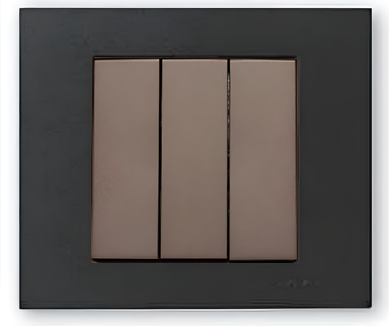 Grano Metalik Üçlü Anahtar Mocha + Siyah Çerçeve