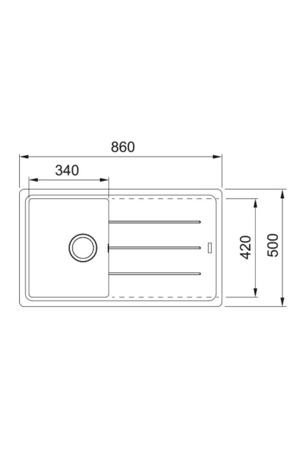 Bfg 611-86 Stone Grey Tek Gözlü Granit Eviye