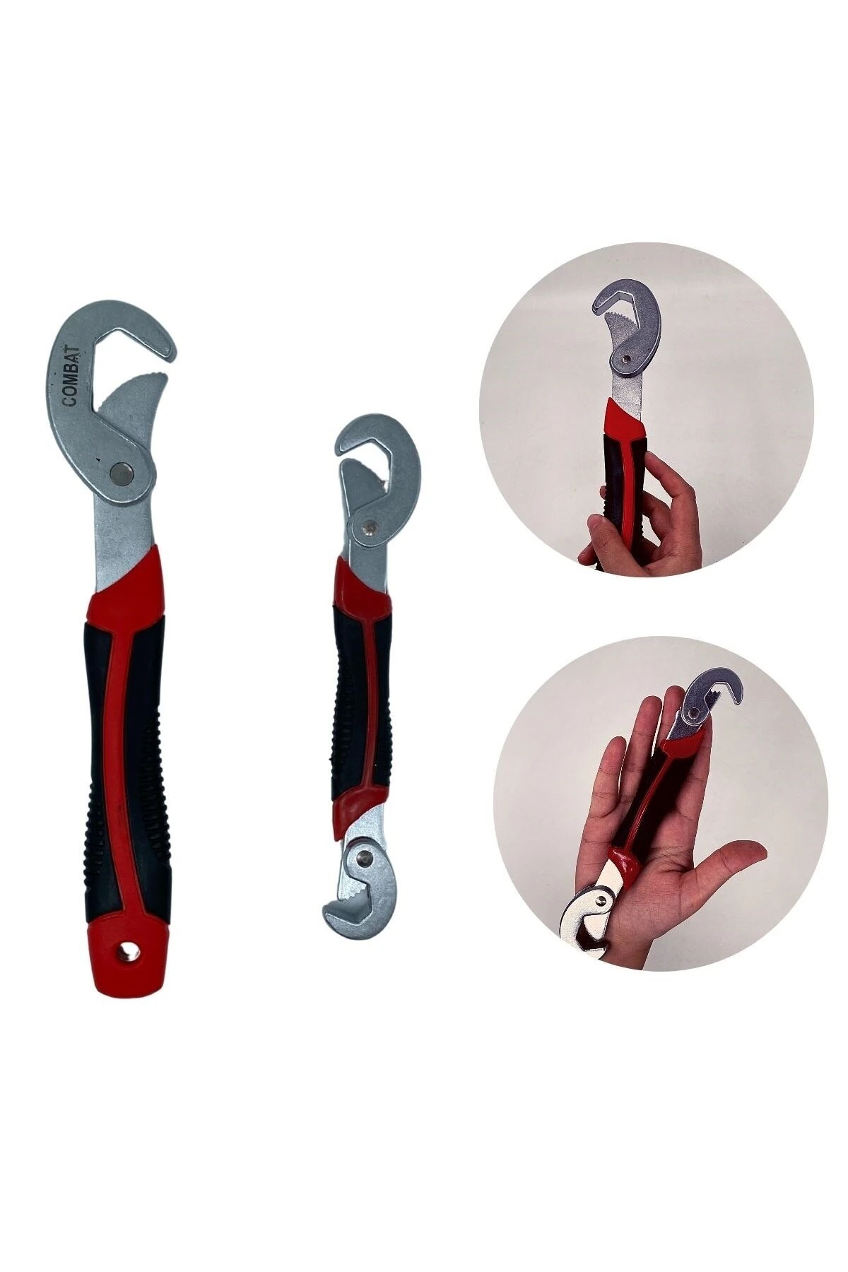 Çok Fonksiyonlu Ergonomik Ayarlanabilir Büyük Küçük Akıllı Pense Anahtar 2li Set (5067)